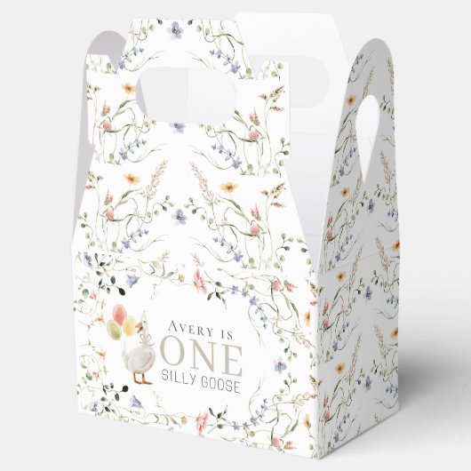 ワン間抜けグースワイルドフラワーフローラ1st誕生日 フェイバーボックス (オープン)