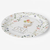 ワン間抜けグースワイルドフラワーフローラ1st誕生日 ペーパープレート (アングル)