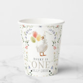 ワン間抜けグースワイルドフラワーフローラ1st誕生日 紙コップ (正面)