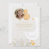 ワン間抜けグースワイルドフラワー1stバースデーフォト 招待状 (裏面)