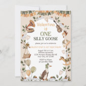 ワン間抜けグースヴィンテージニュートラル第1誕生日 招待状 (正面)