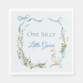 ワン間抜けグース誕生日水色 スタンダードランチョンナプキン