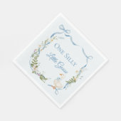 ワン間抜けグース誕生日水色 スタンダードランチョンナプキン (角)