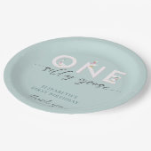 ワン間抜けグース1歳の誕生日かわいい ペーパープレート (アングル)