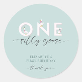 ワン間抜けグース1歳の誕生日かわいい ラウンドシール