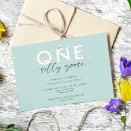 ワン間抜けグース1歳の誕生日かわいい 招待状