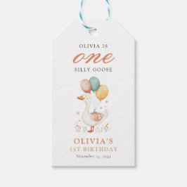 ワン間抜けグース1歳の誕生日パーティー ギフトタグ