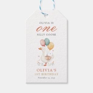 ワン間抜けグース1歳の誕生日パーティー ギフトタグ