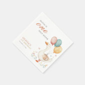 ワン間抜けグース1歳の誕生日パーティー スタンダードカクテルナプキン (角)
