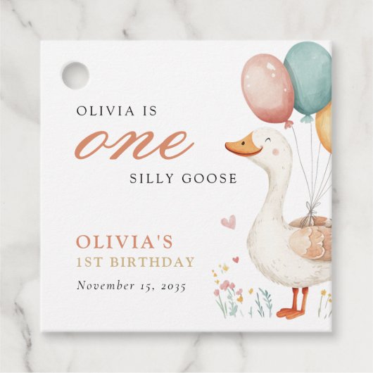 ワン間抜けグース1歳の誕生日パーティー フェイバータグ (正面)