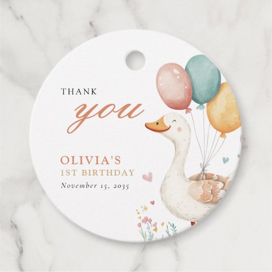 ワン間抜けグース1歳の誕生日パーティー フェイバータグ (正面)