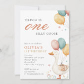 ワン間抜けグース1歳の誕生日パーティー 招待状 (正面)