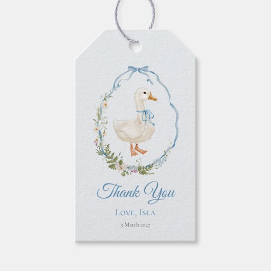 ワン間抜けリトルガチョウ誕生日ありがとう ギフトタグ (正面)