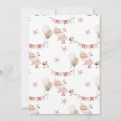 ワン間抜けヴィンテージ誕生日グースウォーター色 招待状 (裏面)