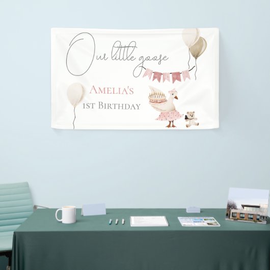 ワン間抜けヴィンテージ誕生日グースウォーター色 横断幕 (トレードショー)