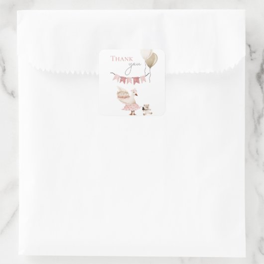 ワン間抜けヴィンテージ誕生日グースサンキュー スクエアシール (バッグ)