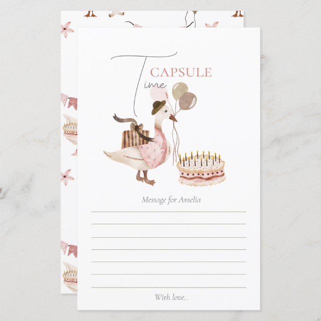 ワン間抜けヴィンテージ誕生日グースタイムカプセル (正面/裏面)