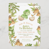 ワン・ア・サウルス恐竜の誕生日招待状 招待状 (正面/裏面)