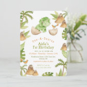ワン・ア・サウルス恐竜の誕生日招待状 招待状 (スタンド正面)