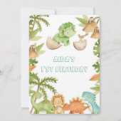 ワン・ア・サウルス恐竜の誕生日招待状 招待状 (裏面)