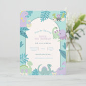 ワン・ア・サウルス恐竜の誕生日 招待状 (スタンド正面)