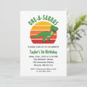 ワン・ア・サウルス恐竜ニュートラル1歳誕生日 招待状 (スタンド正面)