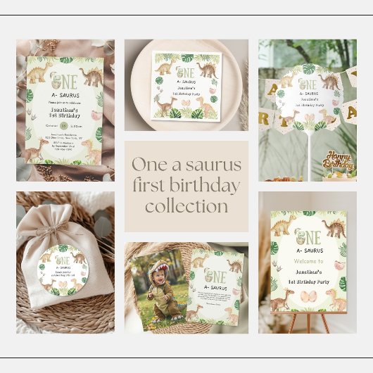 ワン・ア・サウルス 1歳の誕生日ギフトタグ ギフトタグ