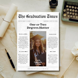 「ワン・オア・ツー・ディグリーズ・ホッタ―」卒業式新聞 招待状