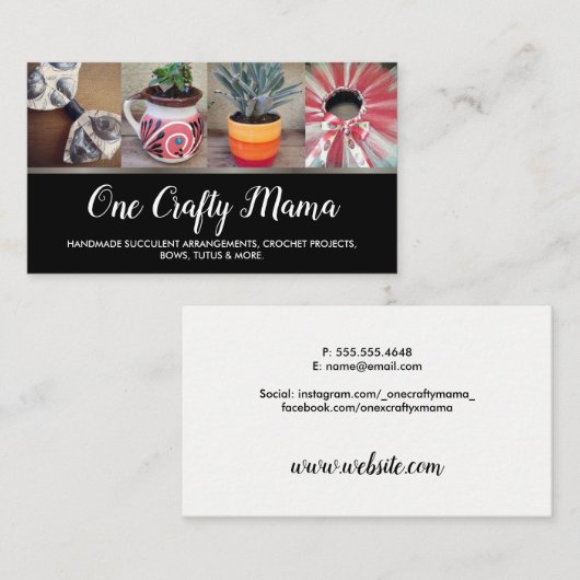 ワン・クレフティ・ママ 名刺 (正面/裏面)