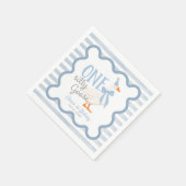 ワン シリー グース ブルー ボウ ボーイ 1歳の誕生日 スタンダードカクテルナプキン (角)