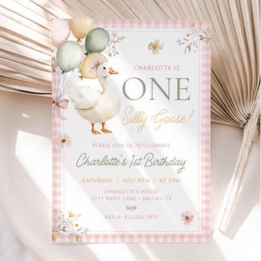 ワン シリー グース 誕生日 初誕生日 招待状