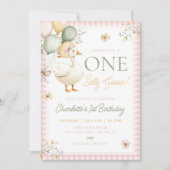 ワン シリー グース 誕生日 初誕生日 招待状 (正面)