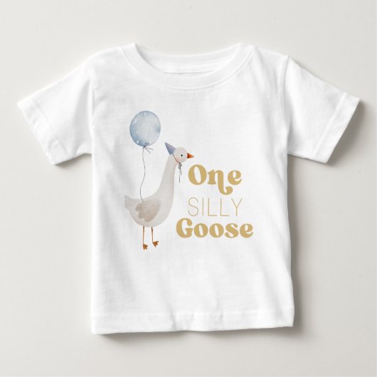 ワン シリー グース 1歳の誕生日 ベビーTシャツ (正面)