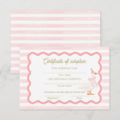 ワン・シリー・グース 1歳誕生日 養子縁組証明書 招待状 (正面/裏面)