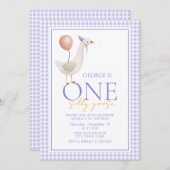  ワン シリー ゴース ファースト バースデー 招待状 (正面/裏面)