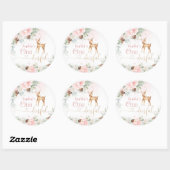 ワン・ディア・フル  ブラッシュピンク 1歳女の子誕生日 ラウンドシール (シート)