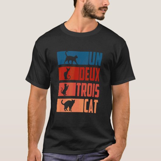 ワン・ドゥ・トロワ 猫 Tシャツ (正面)