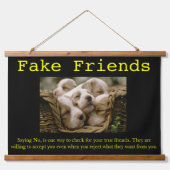 ワン・バスケットの中で子犬を一緒ぶら下がったに愛する 吊り下げ型タペストリー (正面)