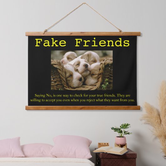 ワン・バスケットの中で子犬を一緒ぶら下がったに愛する 吊り下げ型タペストリー (寝室)