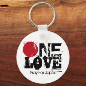ワン・ラブ祈 – 日本鍵・チェーン キーホルダー (正面)