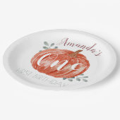 ワン・リトル・パンプキン第1誕生日  ペーパープレート (アングル)