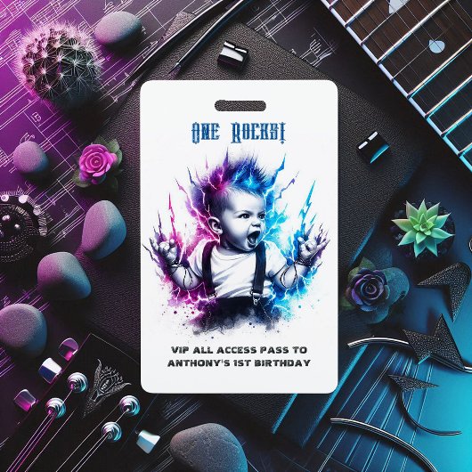 ワン ロックス! ロック スター VIP パス 1st バースデー バッジ