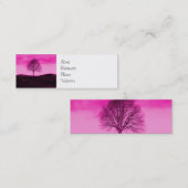 ワン・ロン・ツリー・シルエット・ホット・ピンク・ランドスケープ スキニー名刺 (正面/裏面)