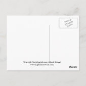 ワーウィックネックライトハウスロードアイランドポストカード ポストカード (裏面)