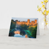 ワーウィック城空白のグリーティングカード カード (黄色い花)