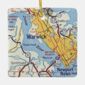ワーウィックVAヴィンテージマップ セラミックオーナメント (正面)