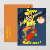 ワーウルフスケートボーダーハロウィンポストカード ポストカード (正面/裏面)