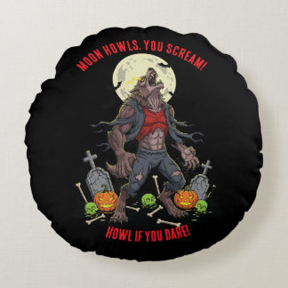 🐺ワーウルフハロウィーン装飾用クッション🎃 ラウンドクッション