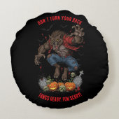 🐺ワーウルフハロウィーン装飾用クッション🎃 ラウンドクッション (裏面)