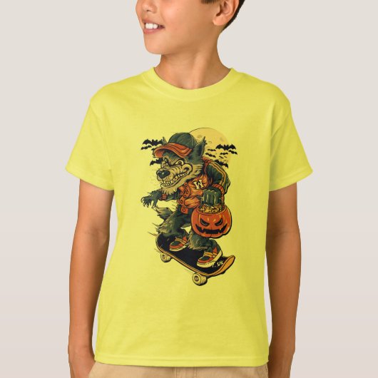 ワーウルフハロウィーンTシャツデザイン Tシャツ (正面)